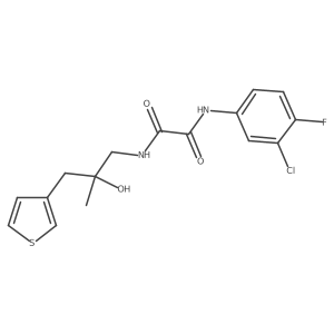 N'-(3-chloro-4-fluorophenyl)-N-{2-hydroxy-2-[(thiophen-3-yl)methyl]propyl}ethanediamide结构式