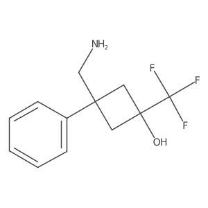 3-(Aminomethyl)-3-phenyl-1-(trifluoromethyl)cyclobutan-1-ol Structure