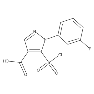 5-(chlorosulfonyl)-1-(3-fluorophenyl)-1H-pyrazole-4-carboxylic acid结构式