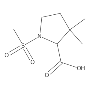 3,3-Dimethyl-1-(methylsulfonyl)pyrrolidine-2-carboxylic acid Structure