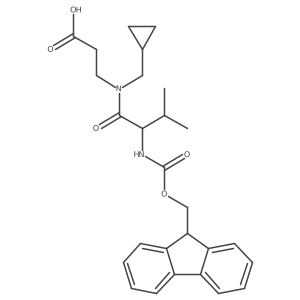 3-[N-(cyclopropylmethyl)-2-({[(9H-fluoren-9-yl)methoxy]carbonyl}amino)-3-methylbutanamido]propanoic acid结构式