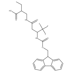 2-{[3-({[(9H-fluoren-9-yl)methoxy]carbonyl}amino)-4,4,4-trifluorobutanamido]methyl}butanoic acid结构式