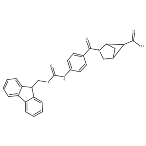 2-[4-({[(9H-fluoren-9-yl)methoxy]carbonyl}amino)benzoyl]-2-azabicyclo[2.1.1]hexane-5-carboxylic acid结构式