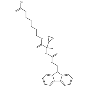 7-[2-cyclopropyl-2-({[(9H-fluoren-9-yl)methoxy]carbonyl}amino)propanamido]heptanoic acid结构式