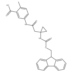 5-{2-[1-({[(9H-fluoren-9-yl)methoxy]carbonyl}amino)cyclopropyl]acetamido}-2-methylbenzoic acid Structure
