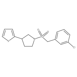 1-((3-Chlorobenzyl)sulfonyl)-3-(thiophen-2-yl)pyrrolidine Structure