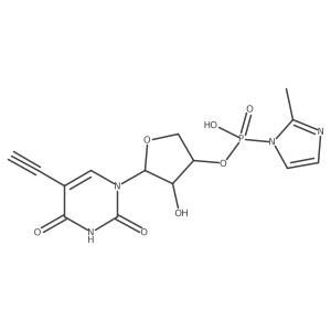 (3S,4R,5R)-5-(5-Ethynyl-2,4-dioxo-3,4-dihydropyrimidin-1(2H)-yl)-4-hydroxytetrahydrofuran-3-yl hydrogen (2-methyl-1H-imidazol-1-yl)phosphonate Structure