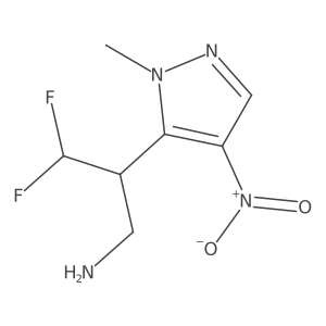 3,3-difluoro-2-(1-methyl-4-nitro-1H-pyrazol-5-yl)propan-1-amine Structure