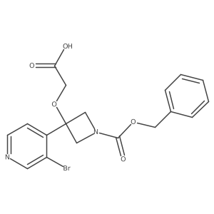 2-({1-[(Benzyloxy)carbonyl]-3-(3-bromopyridin-4-yl)azetidin-3-yl}oxy)acetic acid结构式