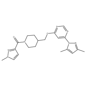 4-(3,5-dimethyl-1H-pyrazol-1-yl)-6-{[1-(1-methyl-1H-pyrazole-3-carbonyl)piperidin-4-yl]methoxy}pyrimidine Structure