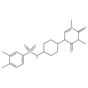 N-[1-(1,3-dimethyl-2,4-dioxo-5H-pyrimidin-1-ium-5-yl)piperidin-4-yl]-4-fluoro-3-methylbenzenesulfonamide Structure