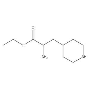 ethyl (2S)-2-amino-3-(piperidin-4-yl)propanoate结构式
