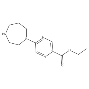 Ethyl 5-(1,4-diazepan-1-yl)pyrazine-2-carboxylate结构式