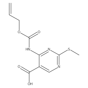 2-(Methylsulfanyl)-4-{[(prop-2-en-1-yloxy)carbonyl]amino}pyrimidine-5-carboxylic acid Structure