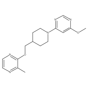 4-Methoxy-6-(4-{[(3-methylpyrazin-2-yl)oxy]methyl}piperidin-1-yl)pyrimidine结构式