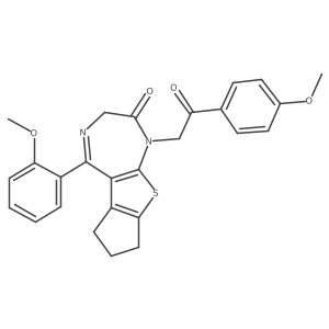 3,6,7,8-Tetrahydro-5-(2-methoxyphenyl)-1-[2-(4-methoxyphenyl)-2-oxoethyl]cyclopenta[4,5]thieno[2,3-e]-1,4-diazepin-2(1H)-one Structure