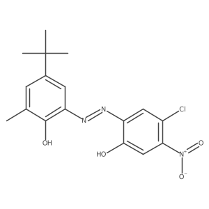 Phenol, 4-chloro-2-[2-[5-(1,1-dimethylethyl)-2-hydroxy-3-methylphenyl]diazenyl]-5-nitro- Structure
