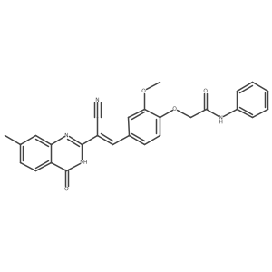 2-[4-[2-Cyano-2-(3,4-dihydro-7-methyl-4-oxo-2-quinazolinyl)ethenyl]-2-methoxyphenoxy]-N-phenylacetamide结构式