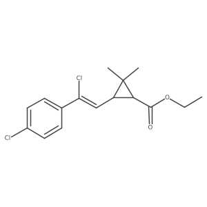 Ethyl 3-[2-chloro-2-(4-chlorophenyl)ethenyl]-2,2-dimethylcyclopropanecarboxylate结构式