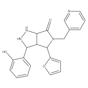 4-(Furan-2-yl)-3-(2-hydroxyphenyl)-5-(pyridin-3-ylmethyl)-1,2,3,3a,4,6a-hexahydropyrrolo[3,4-c]pyrazol-6-one结构式