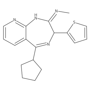5-cyclopentyl-N-methyl-3-(thiophen-2-yl)-3H-pyrido[2,3-e][1,4]diazepin-2-amine结构式