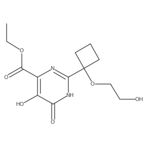 5-Hydroxy-2-[1-(2-hydroxy-ethoxy)-cyclobutyl]-6-oxo-1,6-dihydro-pyrimidine-4-carboxylic acid ethyl ester结构式