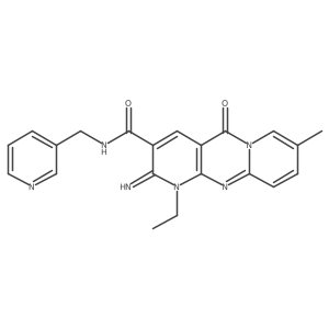 1-ethyl-2-imino-8-methyl-5-oxo-N-(pyridin-3-ylmethyl)-1,5-dihydro-2H-dipyrido[1,2-a:2',3'-d]pyrimidine-3-carboxamide结构式