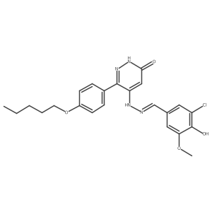5-(2-(3-Chloro-4-hydroxy-5-methoxybenzylidene)hydrazinyl)-6-(4-(pentyloxy)phenyl)pyridazin-3(2H)-one Structure