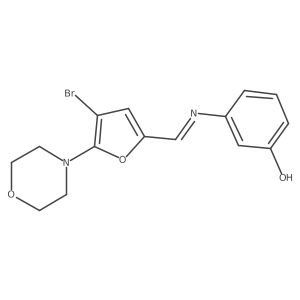 3-[[[4-Bromo-5-(4-morpholinyl)-2-furanyl]methylene]amino]phenol结构式