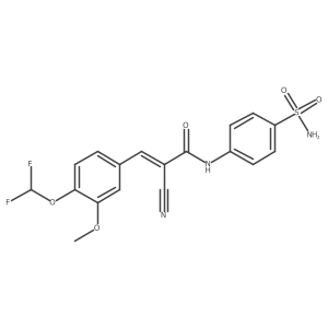 2-cyano-3-[4-(difluoromethoxy)-3-methoxyphenyl]-N-(4-sulfamoylphenyl)prop-2-enamide结构式