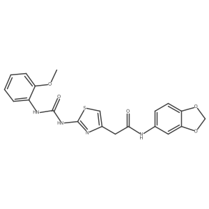 N-(benzo[d][1,3]dioxol-5-yl)-2-(2-(3-(2-methoxyphenyl)ureido)thiazol-4-yl)acetamide Structure