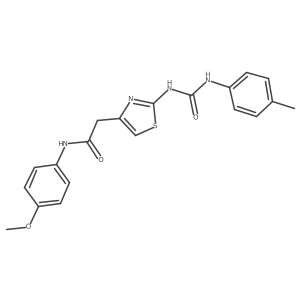 N-(4-methoxyphenyl)-2-(2-(3-(p-tolyl)ureido)thiazol-4-yl)acetamide结构式
