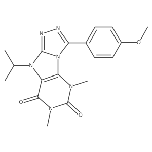 9-isopropyl-3-(4-methoxyphenyl)-5,7-dimethyl-5H-[1,2,4]triazolo[4,3-e]purine-6,8(7H,9H)-dione Structure