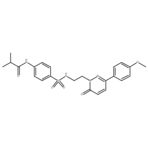 N-(4-(N-(2-(3-(4-methoxyphenyl)-6-oxopyridazin-1(6H)-yl)ethyl)sulfamoyl)phenyl)isobutyramide结构式