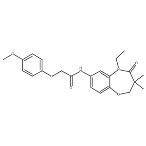 N-(5-ethyl-3,3-dimethyl-4-oxo-2,3,4,5-tetrahydrobenzo[b][1,4]oxazepin-7-yl)-2-(4-methoxyphenoxy)acetamide Structure