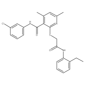 N-(3-chlorophenyl)-2-({2-[(2-ethylphenyl)amino]-2-oxoethyl}sulfanyl)-4,6-dimethylpyridine-3-carboxamide Structure