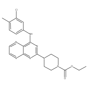Ethyl 4-{4-[(3-chloro-4-methylphenyl)amino]pteridin-2-yl}piperazinecarboxylate结构式