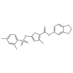 5-Thiazolecarboxamide, N-1,3-benzodioxol-5-YL-2-[[(2,4-dimethylphenyl)sulfonyl]amino]-4-methyl- Structure