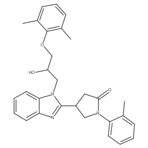 4-{1-[3-(2,6-dimethylphenoxy)-2-hydroxypropyl]-1H-benzimidazol-2-yl}-1-(2-methylphenyl)pyrrolidin-2-one Structure