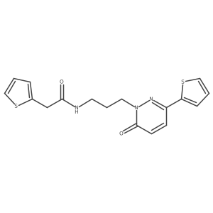 N-(3-(6-oxo-3-(thiophen-2-yl)pyridazin-1(6H)-yl)propyl)-2-(thiophen-2-yl)acetamide结构式