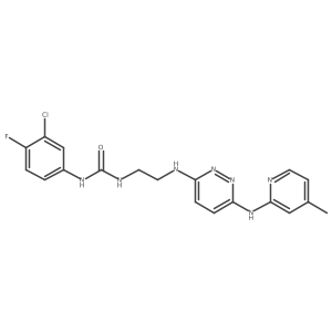 1-(3-Chloro-4-fluorophenyl)-3-(2-((6-((4-methylpyridin-2-yl)amino)pyridazin-3-yl)amino)ethyl)urea结构式
