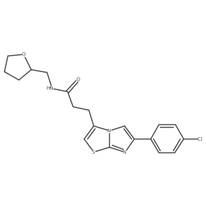 3-(6-(4-chlorophenyl)imidazo[2,1-b]thiazol-3-yl)-N-((tetrahydrofuran-2-yl)methyl)propanamide Structure