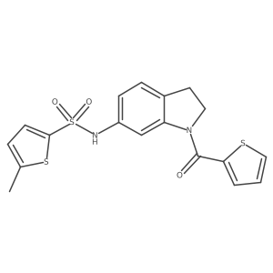 5-methyl-N-(1-(thiophene-2-carbonyl)indolin-6-yl)thiophene-2-sulfonamide Structure