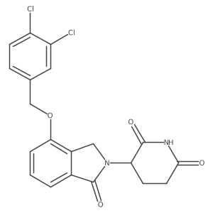 3-(4-((3,4-Dichlorobenzyl)oxy)-1-oxoisoindolin-2-yl)piperidine-2,6-dione结构式