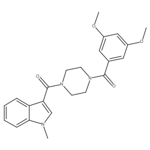 (3,5-dimethoxyphenyl){4-[(1-methyl-1H-indol-3-yl)carbonyl]piperazin-1-yl}methanone Structure