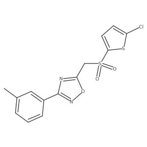 5-(((5-Chlorothiophen-2-yl)sulfonyl)methyl)-3-(m-tolyl)-1,2,4-oxadiazole Structure