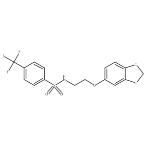O=S(=O)(NCCOc1ccc2c(c1)OCO2)c1ccc(C(F)(F)F)cc1结构式