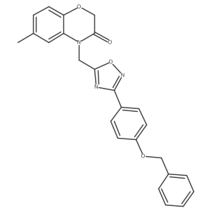 4-((3-(4-(benzyloxy)phenyl)-1,2,4-oxadiazol-5-yl)methyl)-6-methyl-2H-benzo[b][1,4]oxazin-3(4H)-one Structure
