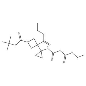 1-(Tert-butyl) 3-ethyl 3-(1-(3-ethoxy-3-oxopropanamido)cyclopropyl)azetidine-1,3-dicarboxylate Structure