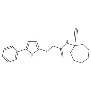 N-(1-cyanocycloheptyl)-2-[(4-phenyl-1H-imidazol-2-yl)sulfanyl]acetamide Structure